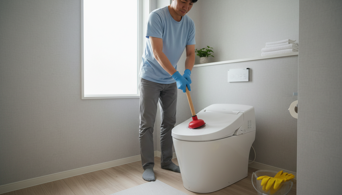 トイレつまりで業者を呼ぶ前に自分でできる対処法と注意点に関する画像