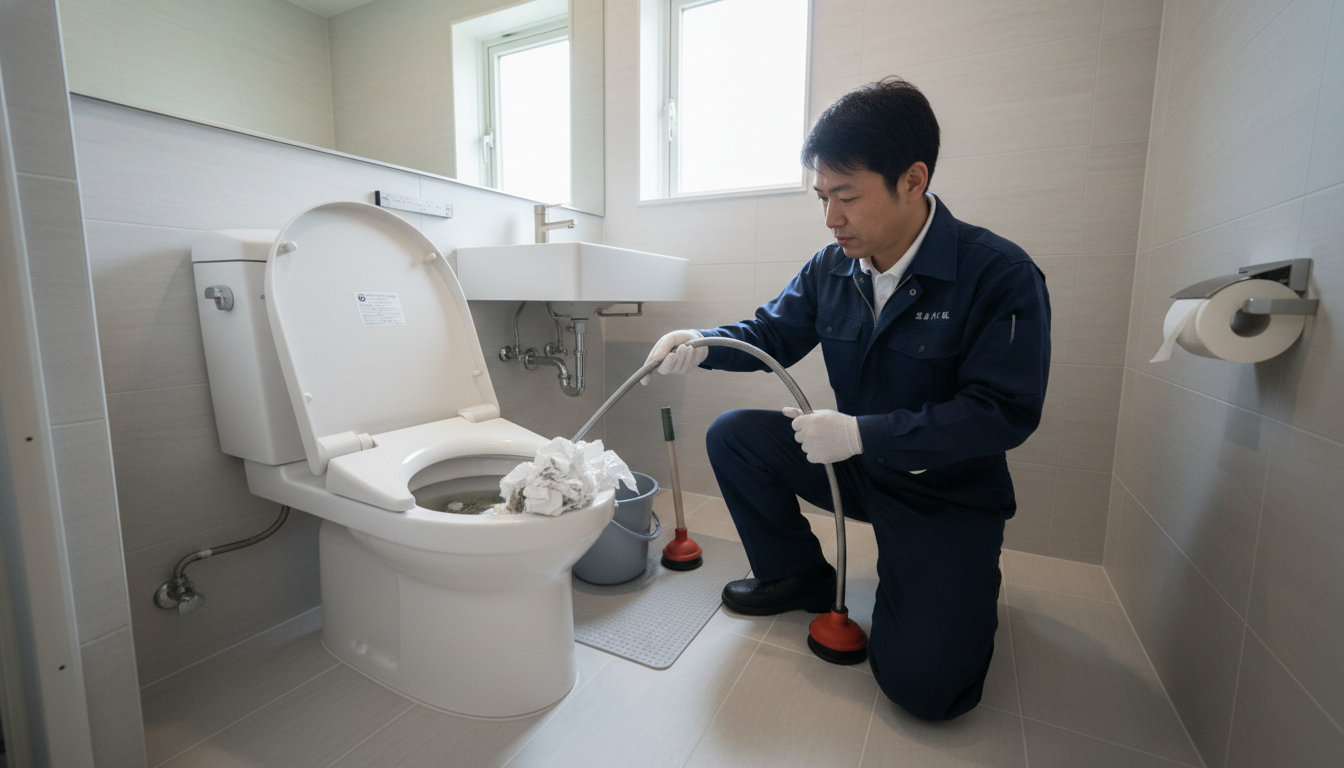 トイレットペーパーや排泄物によるつまりに関する画像