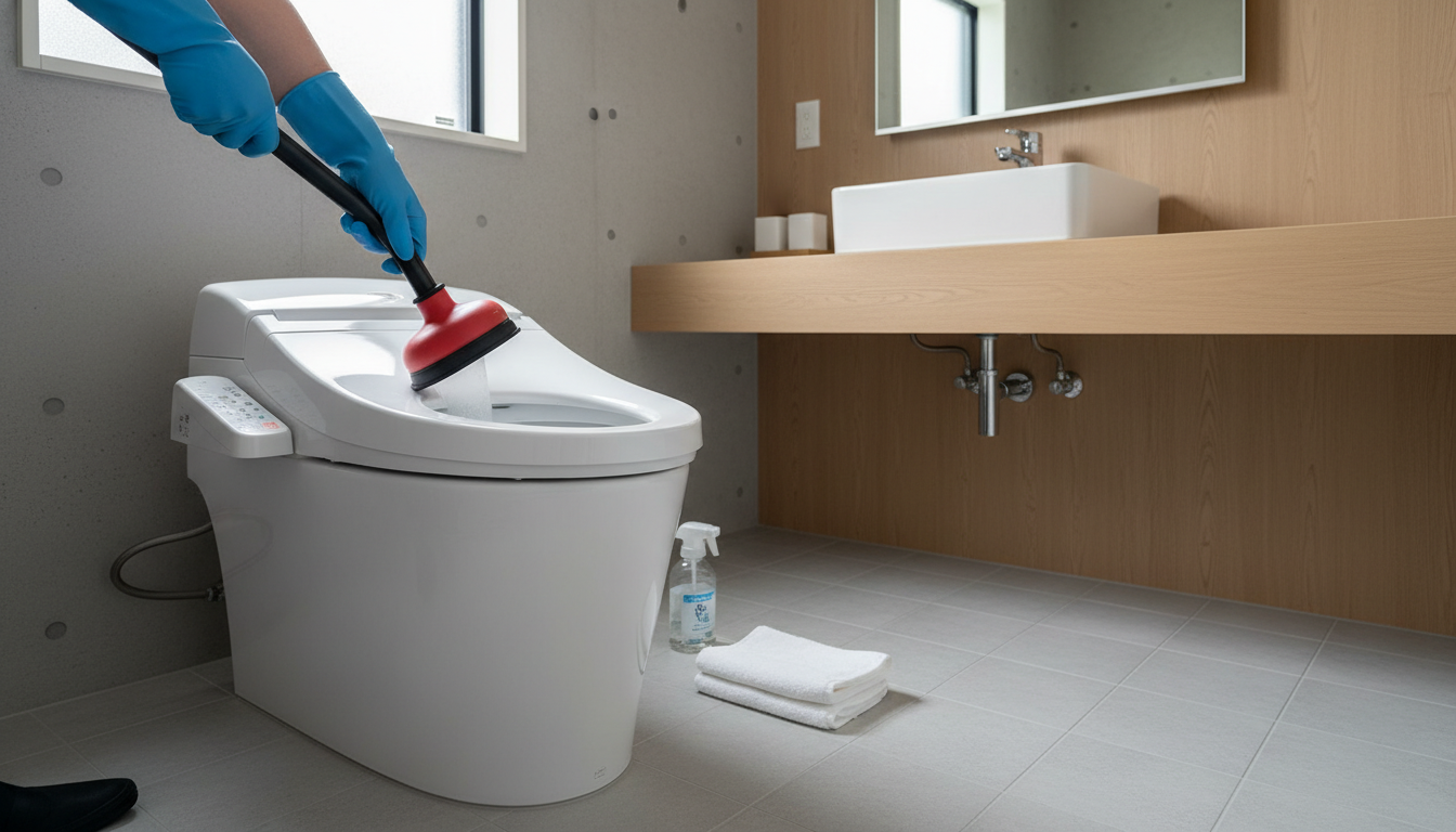 業者を呼ぶ前に試せる!トイレつまりの応急処置と注意点に関する画像