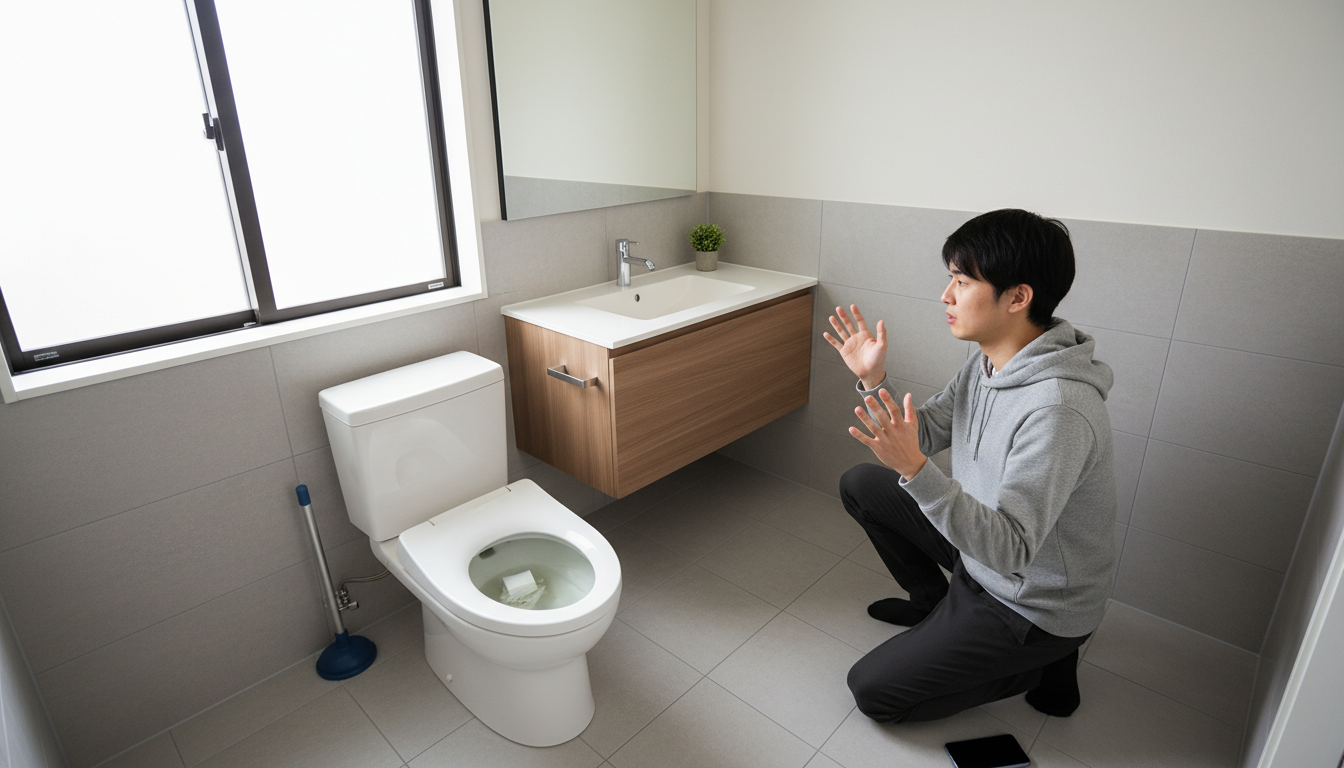 修理業者を待つ間に！トイレつまりを悪化させないための注意点に関する画像