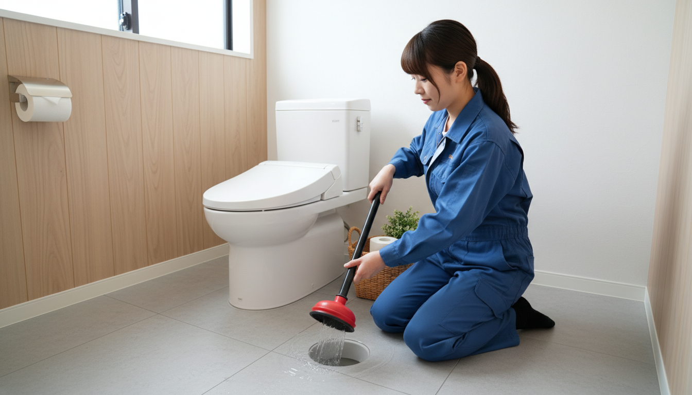 軽度のつまりの場合:ラバーカップ(スッポン)の使い方に関する画像