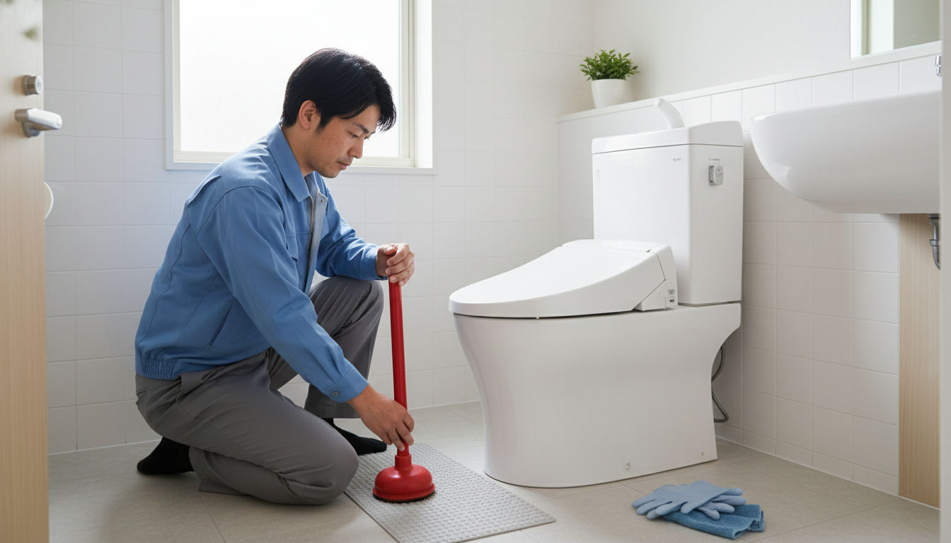 トイレつまりで業者を呼ぶ前に自分でできる対処法と注意点に関する画像