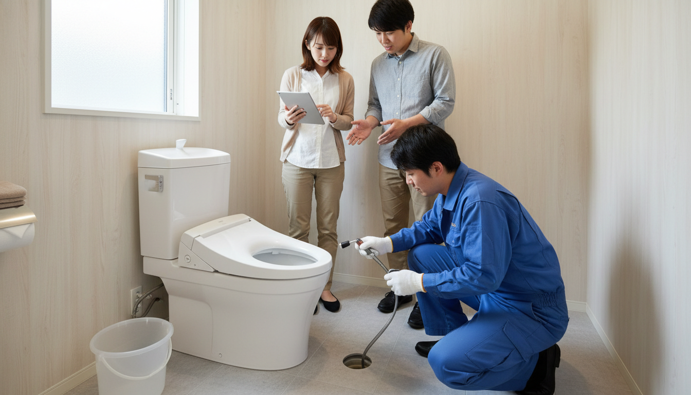 トイレつまり修理を業者に依頼する際の注意点と流れに関する画像