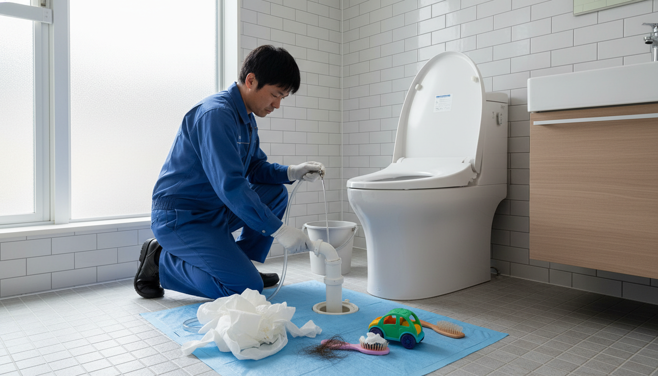 トイレつまりの主な原因に関する画像