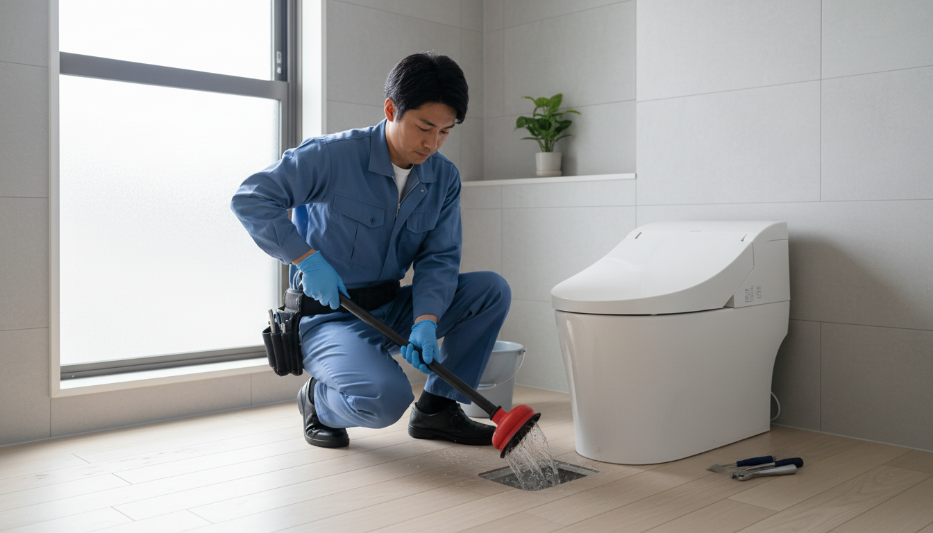 ラバーカップ(スッポン)を使った基本的な解消法に関する画像