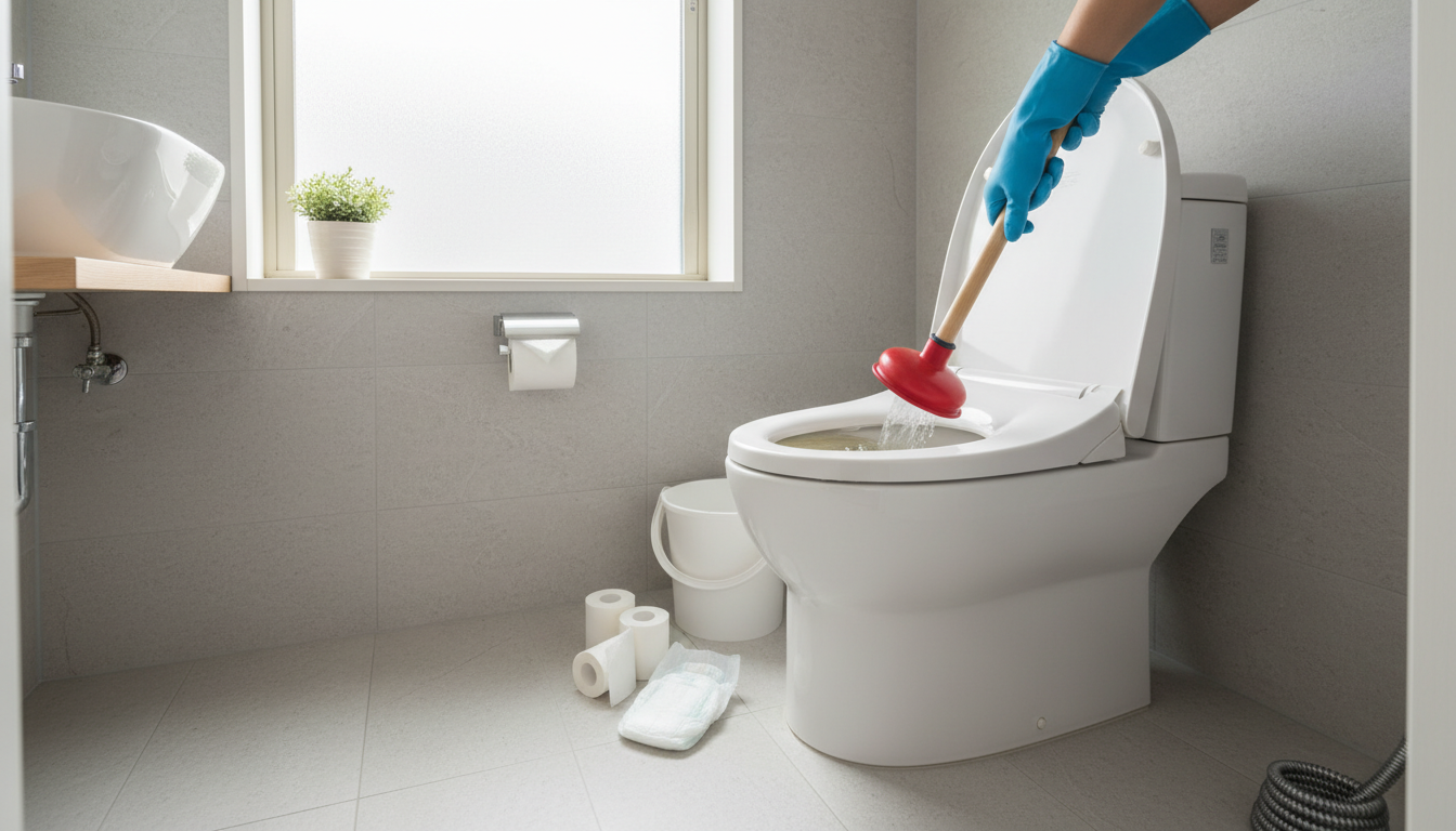 業者を呼ぶ前に試せる!トイレつまりの原因と自分でできる応急処置に関する画像