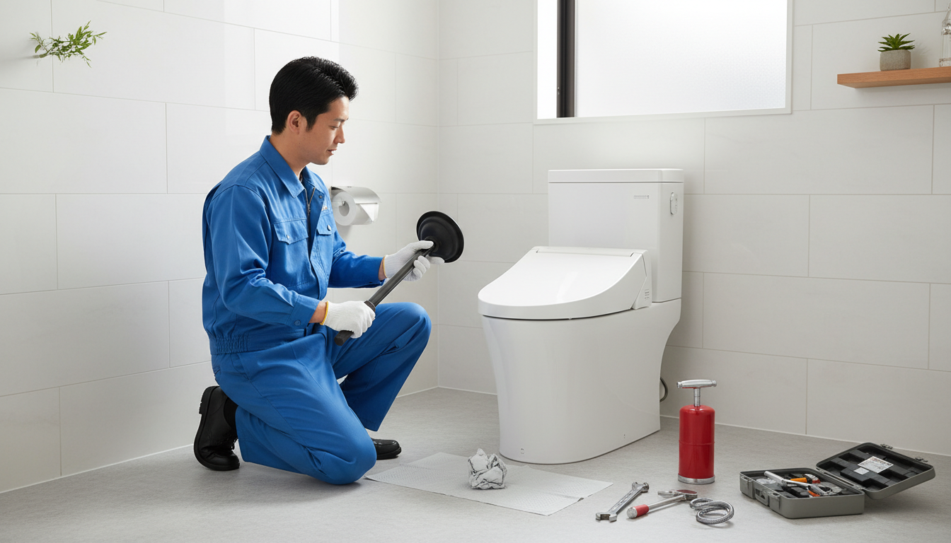 症状別に見るトイレつまり修理の料金相場に関する画像