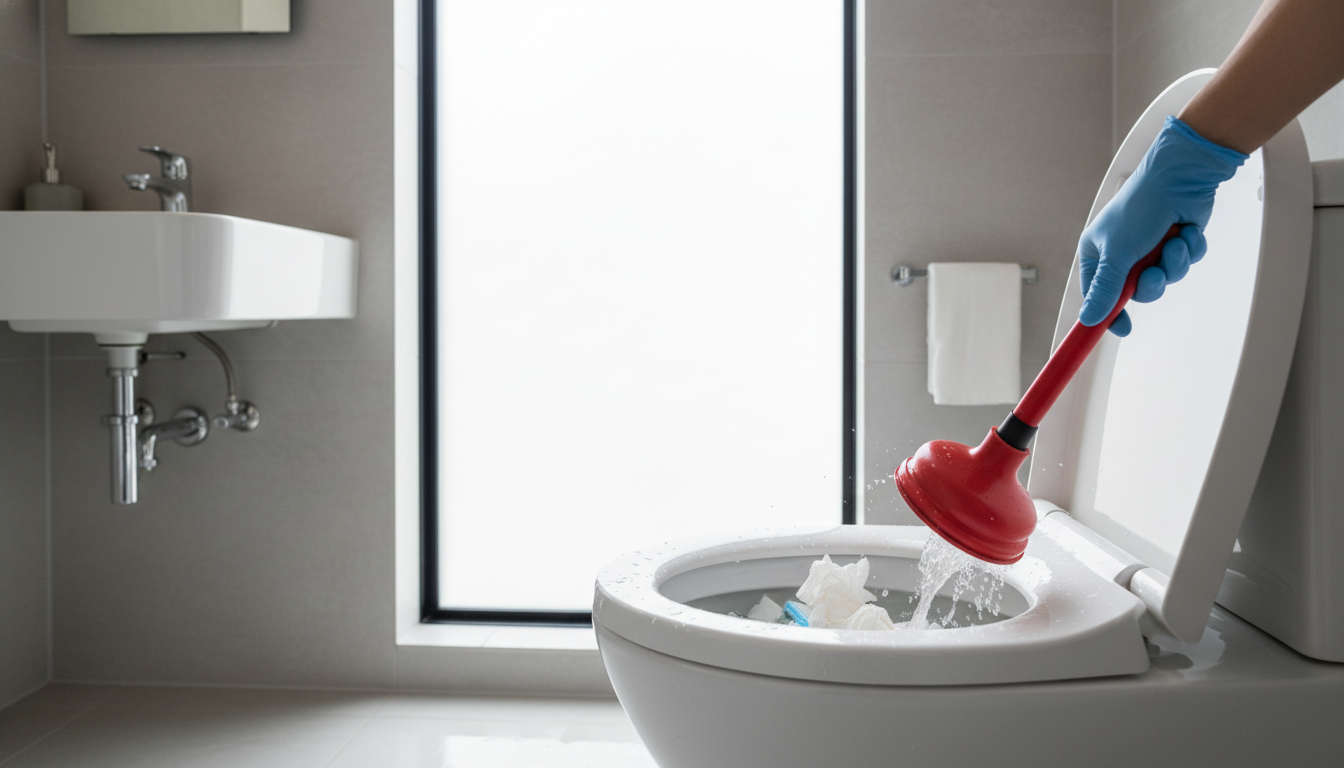 軽度のつまり(トイレットペーパー・流せるシートなど)に関する画像