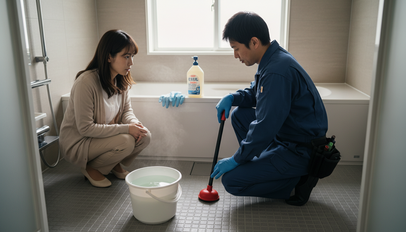 トイレつまりで水道業者を呼ぶ前に試せること・注意点に関する画像