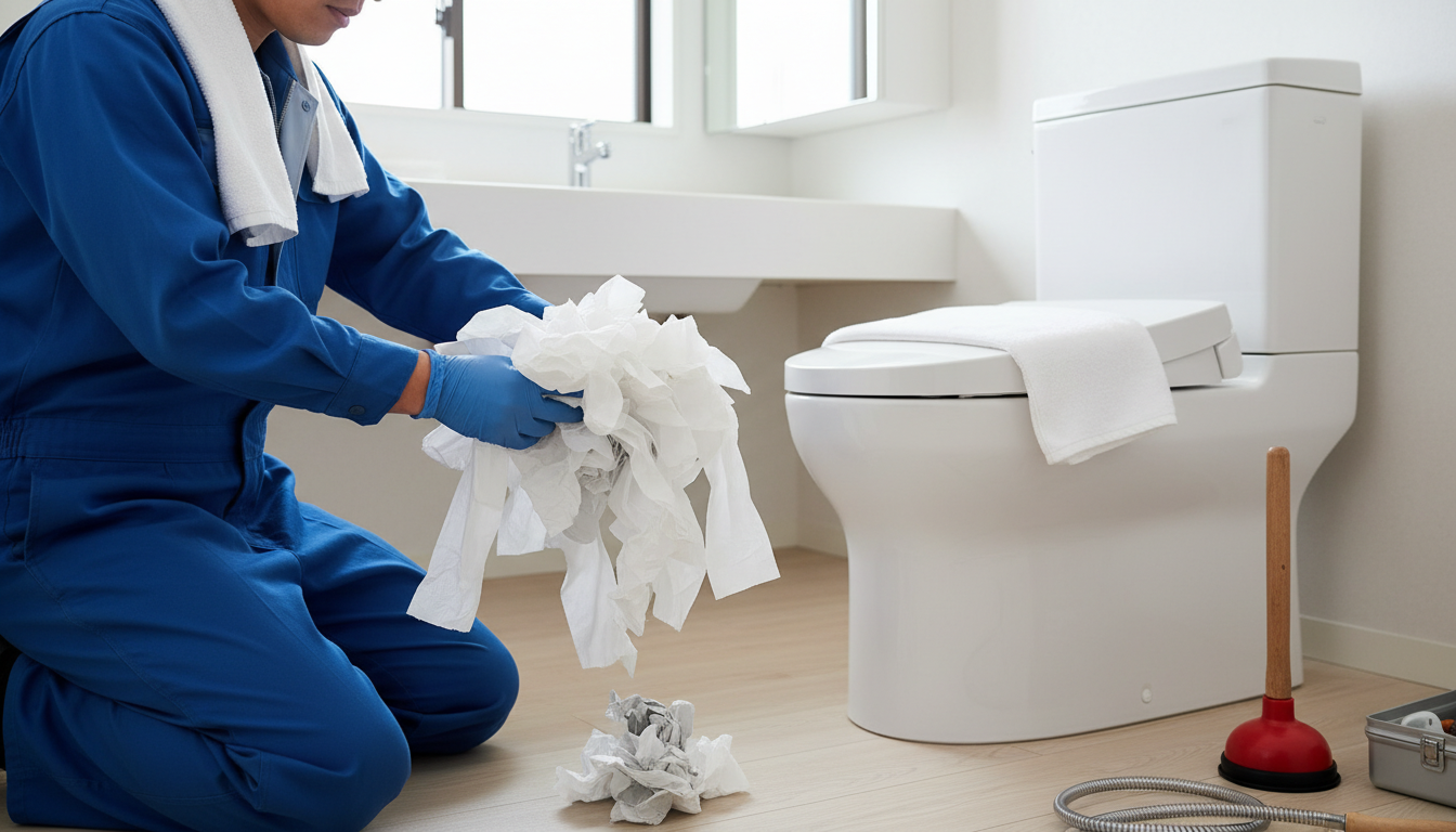 トイレつまりの主な原因に関する画像