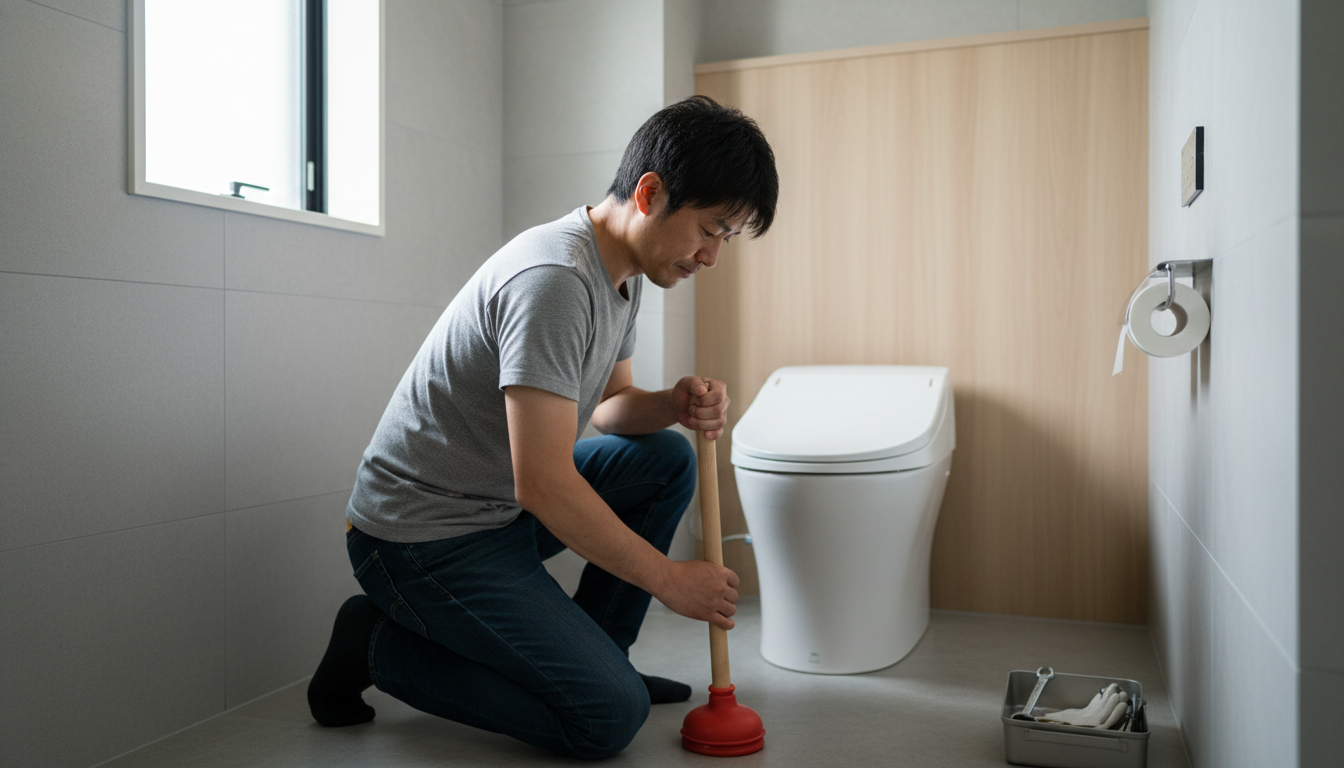 トイレつまりを自分で直す方法と注意点に関する画像