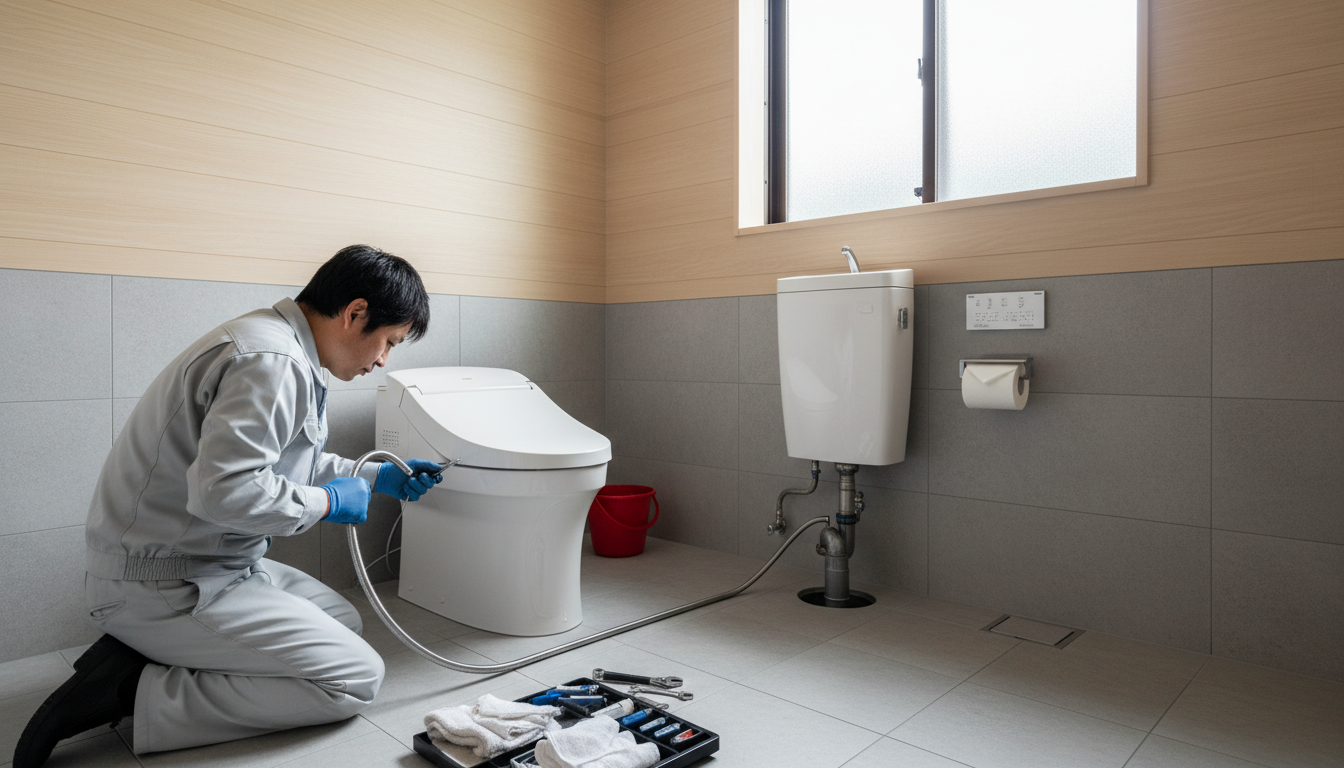 紋別市のトイレつまり修理事例と原因に関する画像