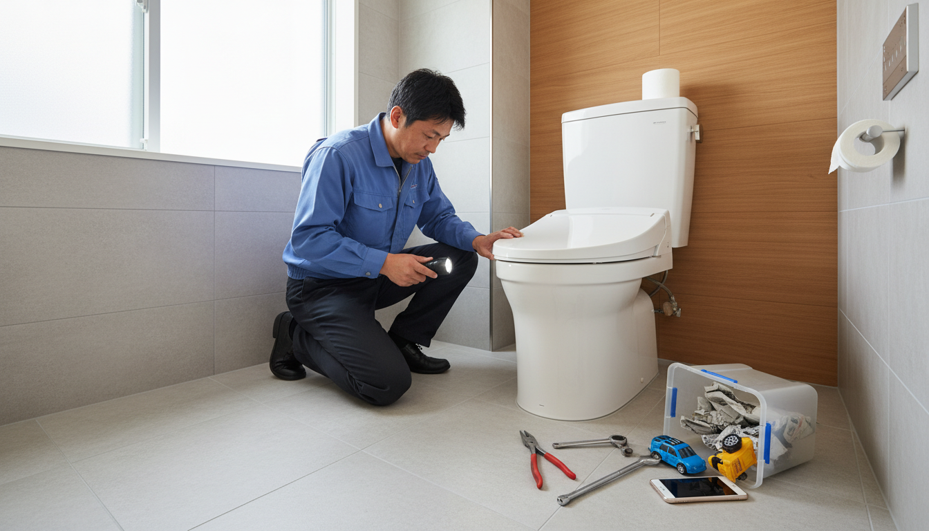 トイレつまりの原因と自分でできる応急処置に関する画像