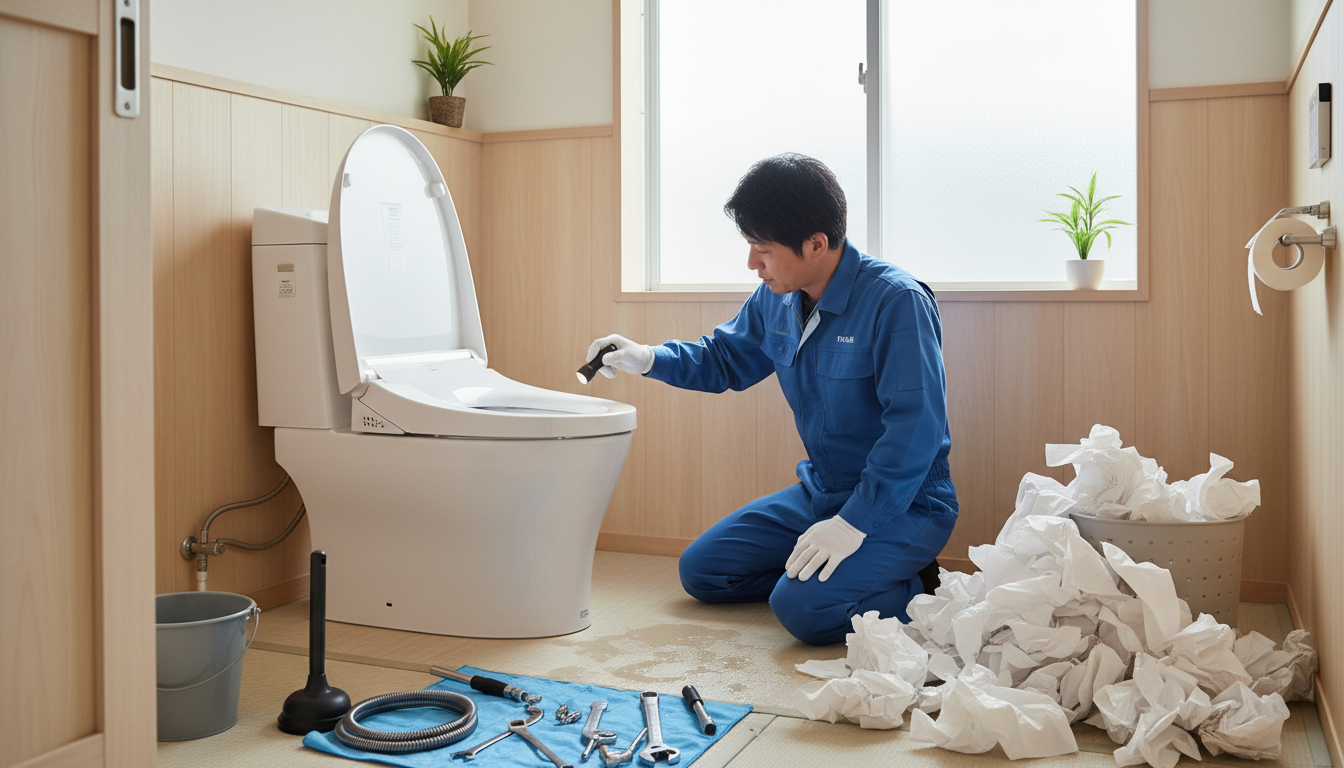 黒松内町でよくあるトイレつまりの原因に関する画像