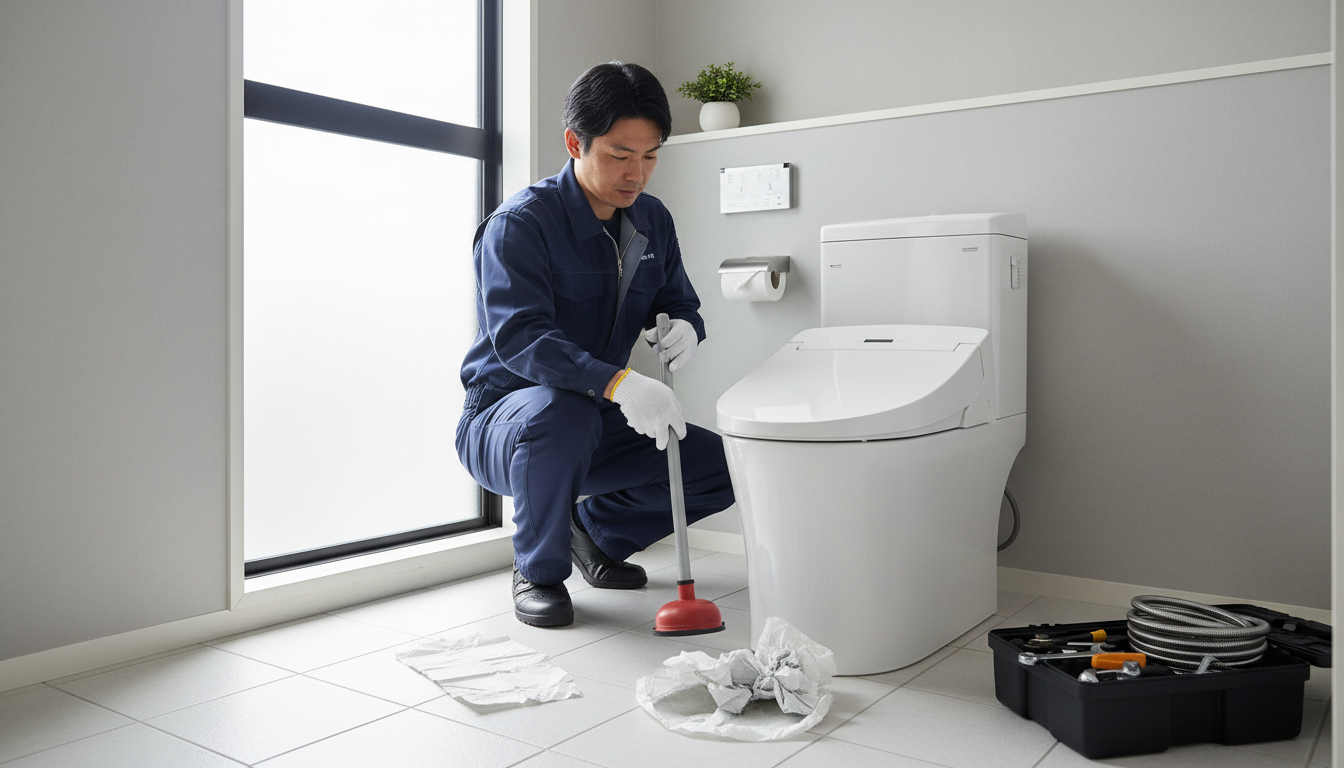 トイレつまりの代表的な原因に関する画像