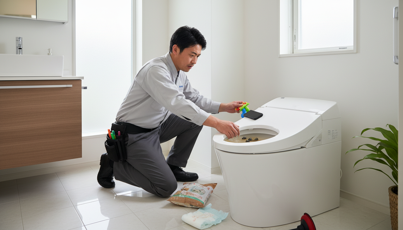 固形物や原因不明のつまりはプロに相談に関する画像