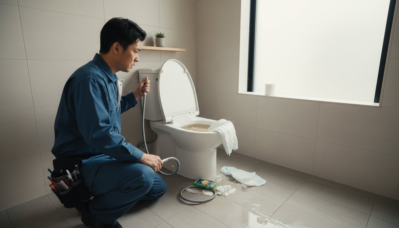 重度のつまり(固形物、おむつなど)に関する画像