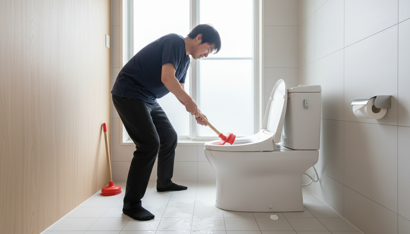 DIYは危険？プロに任せるべきトイレつまりの症状に関する画像