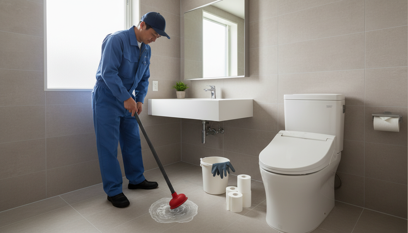 軽度のつまり（トイレットペーパーなど）に関する画像