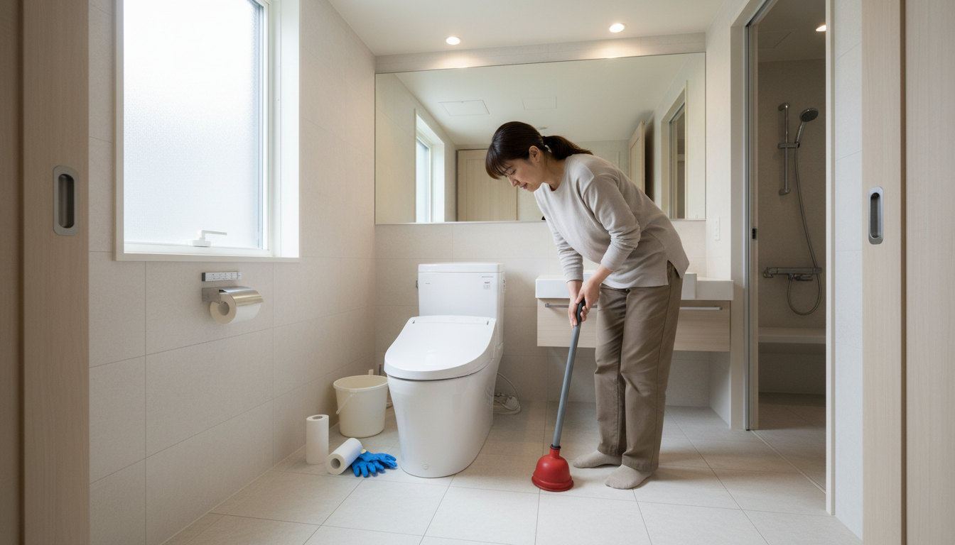 業者が来る前に試せる!トイレつまりの応急処置と注意点に関する画像