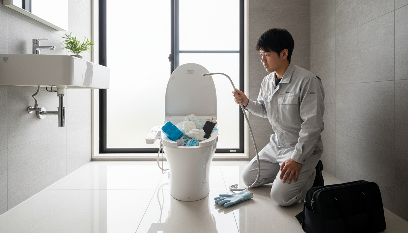 トイレつまりの代表的な原因に関する画像