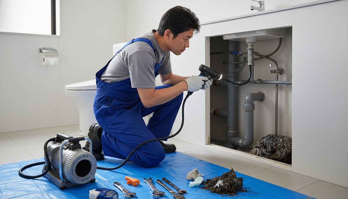 中度・重度のつまり(固形物・排水管の奥)に関する画像