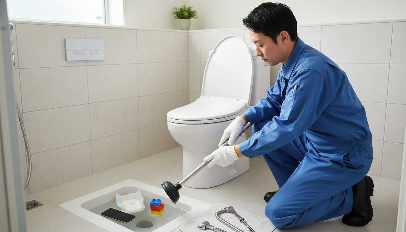 中度のつまり(スマートフォン・おむつなどの固形物)に関する画像