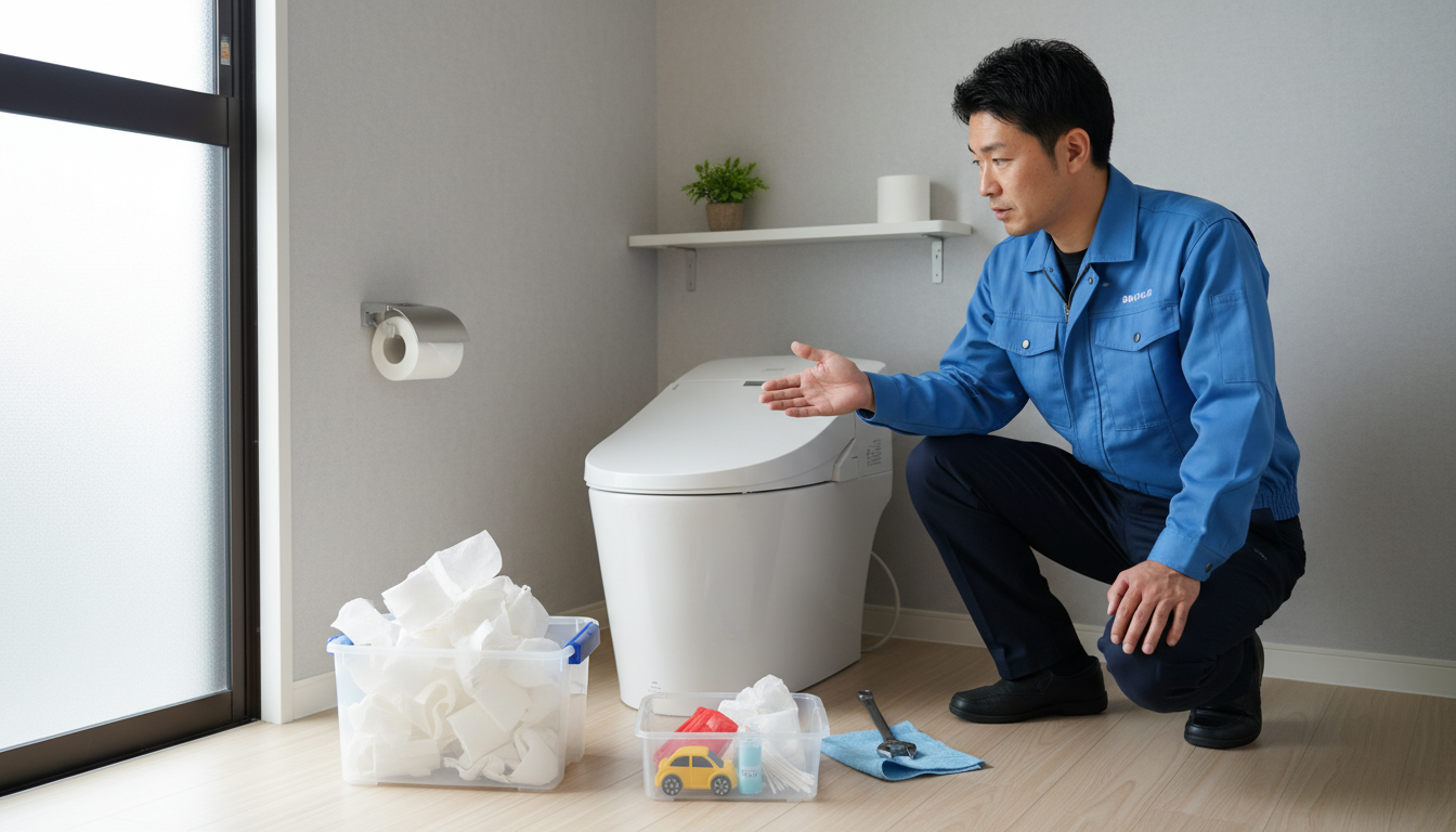 トイレつまりの主な原因に関する画像