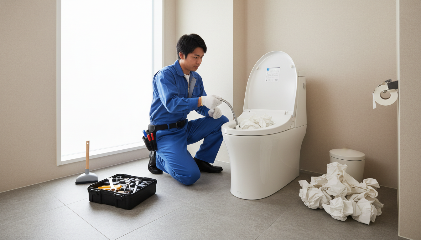 トイレつまりを引き起こす主な原因に関する画像