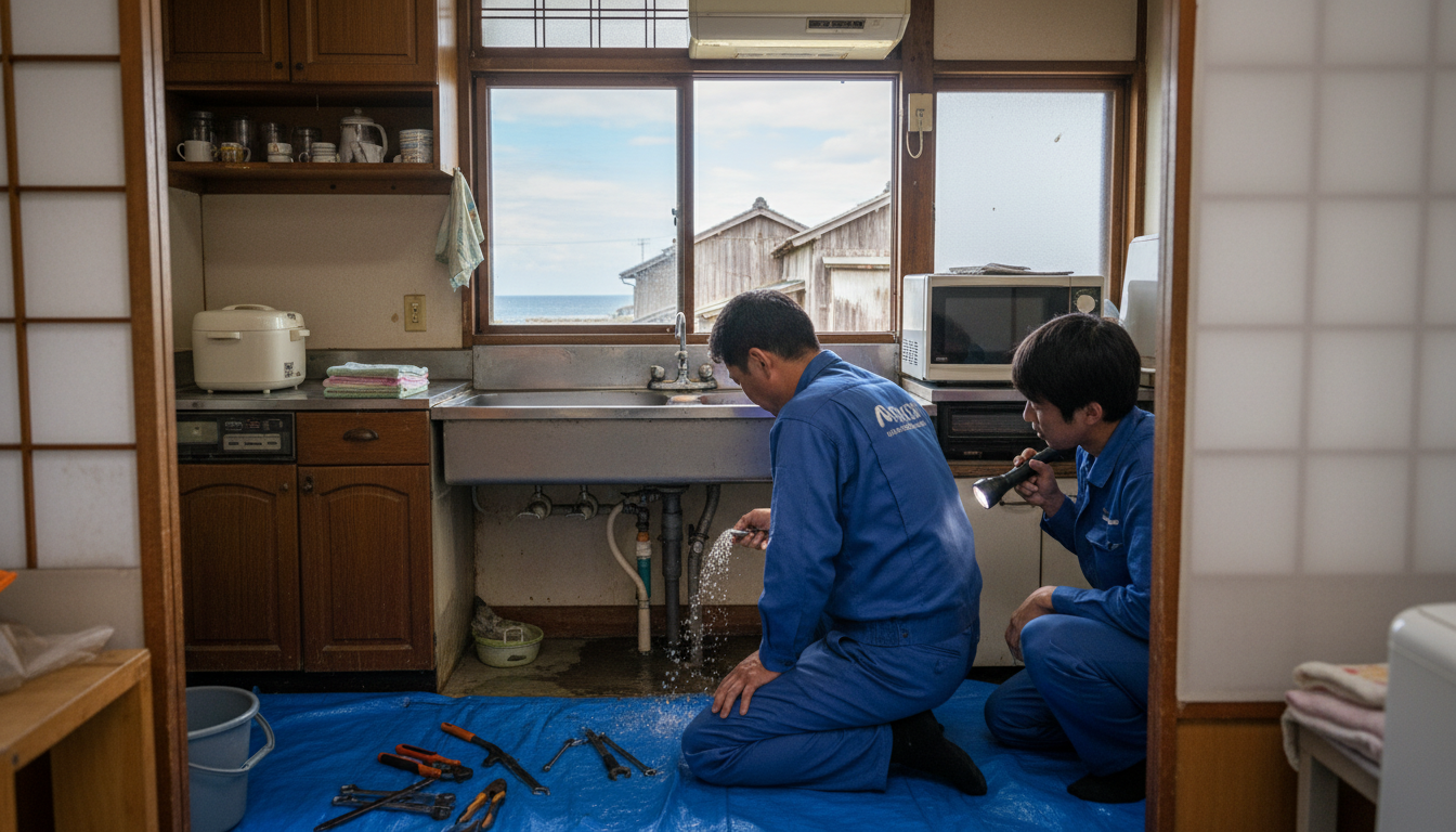 東茨城郡 大洗町の住宅事情とよくある水トラブルに関する画像