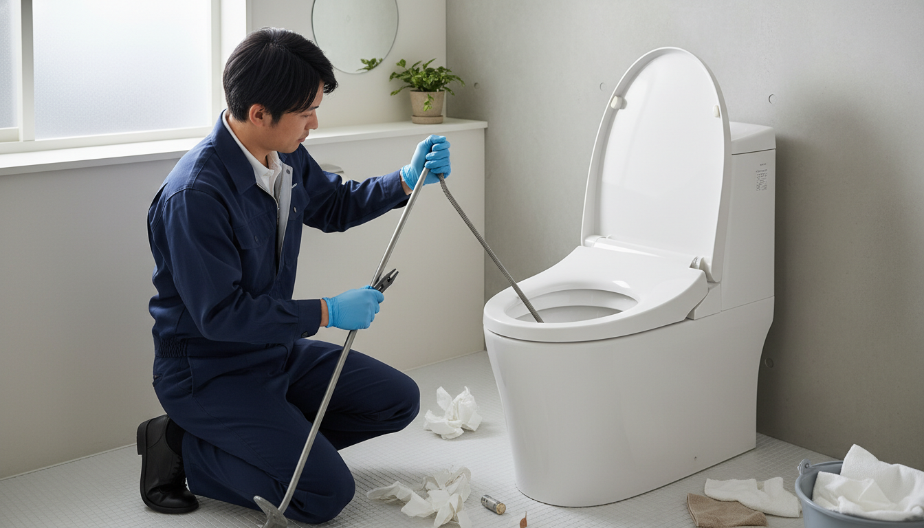 1. トイレットペーパーや異物のつまりに関する画像