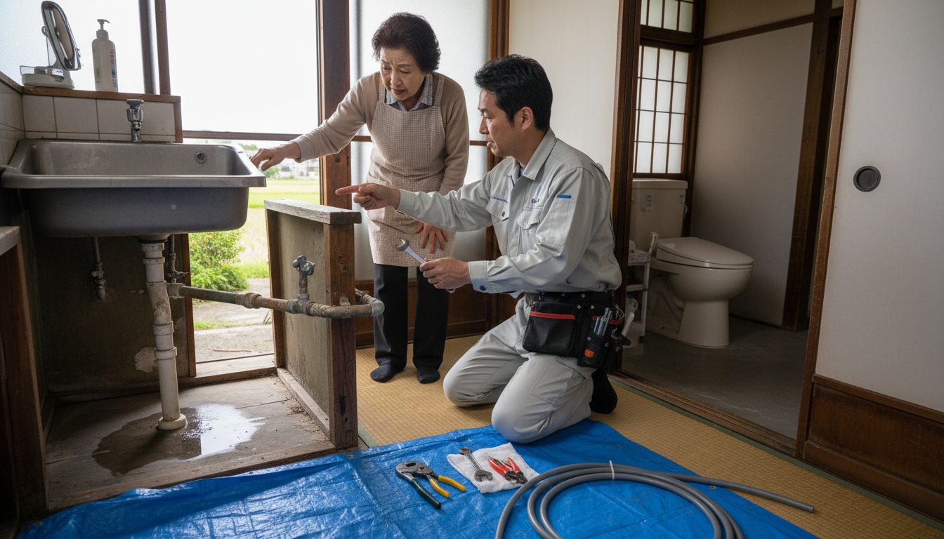岡山市 東区の住宅事情とよくある水トラブルに関する画像