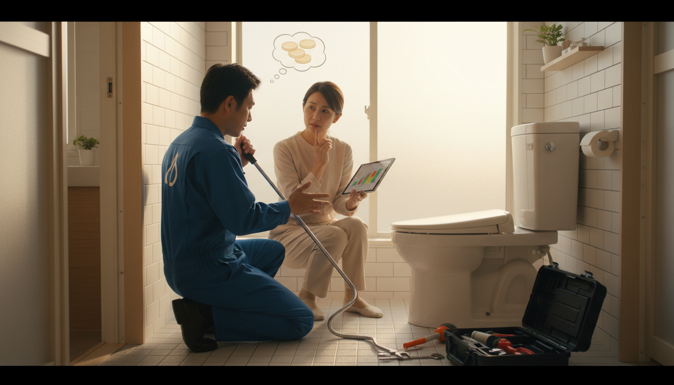 朝日町のトイレつまり修理料金の相場に関する画像