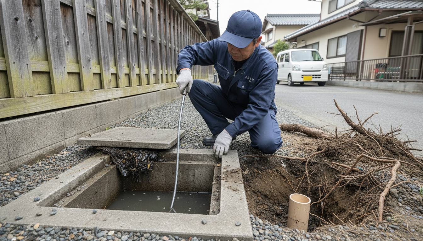 重度のつまり(排水管・屋外の排水桝が原因)に関する画像