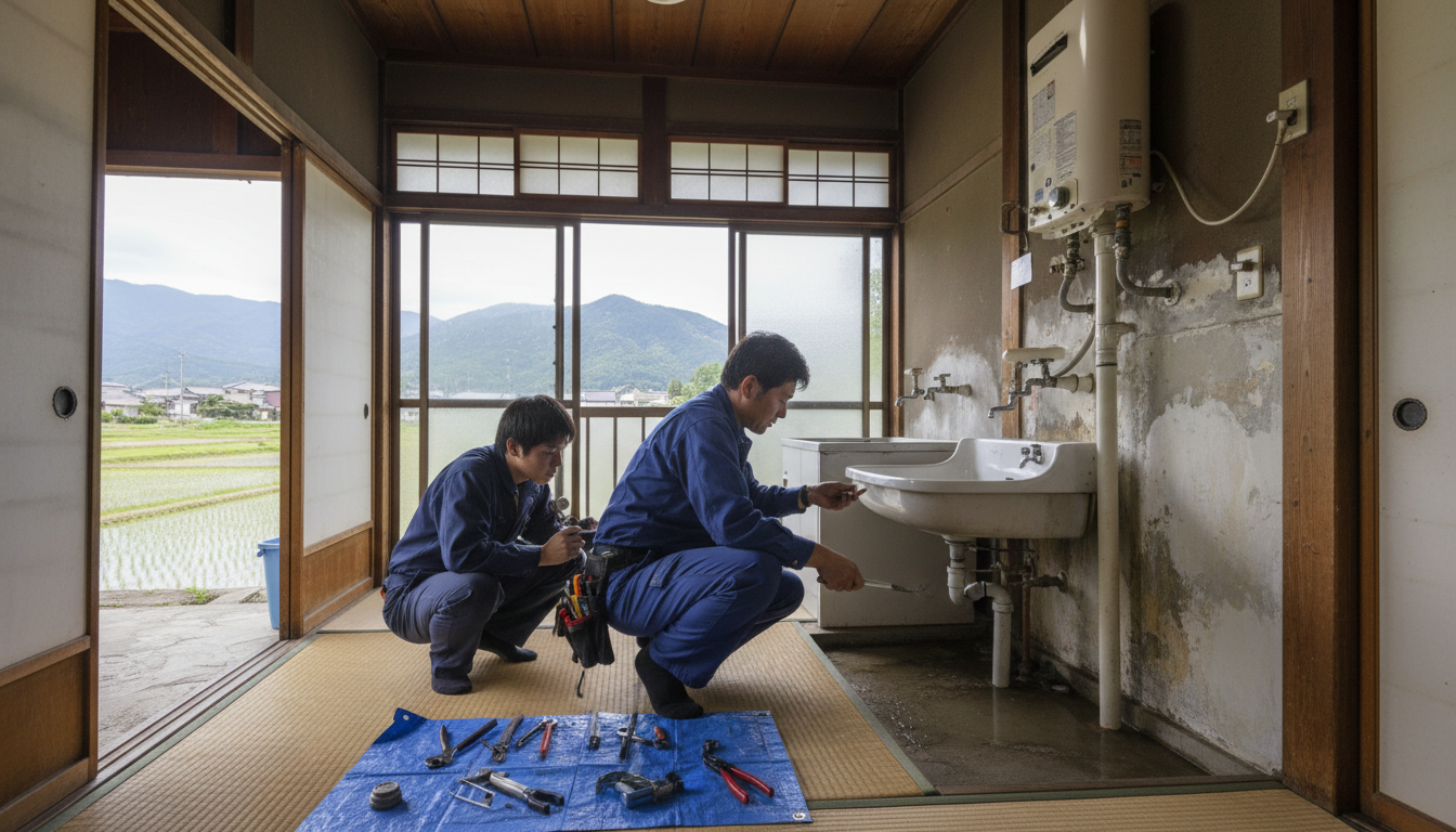 勝田郡 奈義町の住宅事情とよくある水トラブルに関する画像