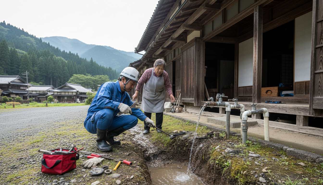 苫田郡 鏡野町の住宅事情とよくある水トラブルに関する画像