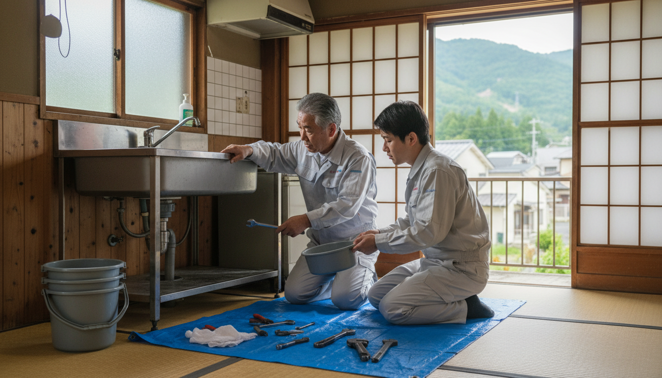 山県市の住宅事情とよくある水トラブルに関する画像