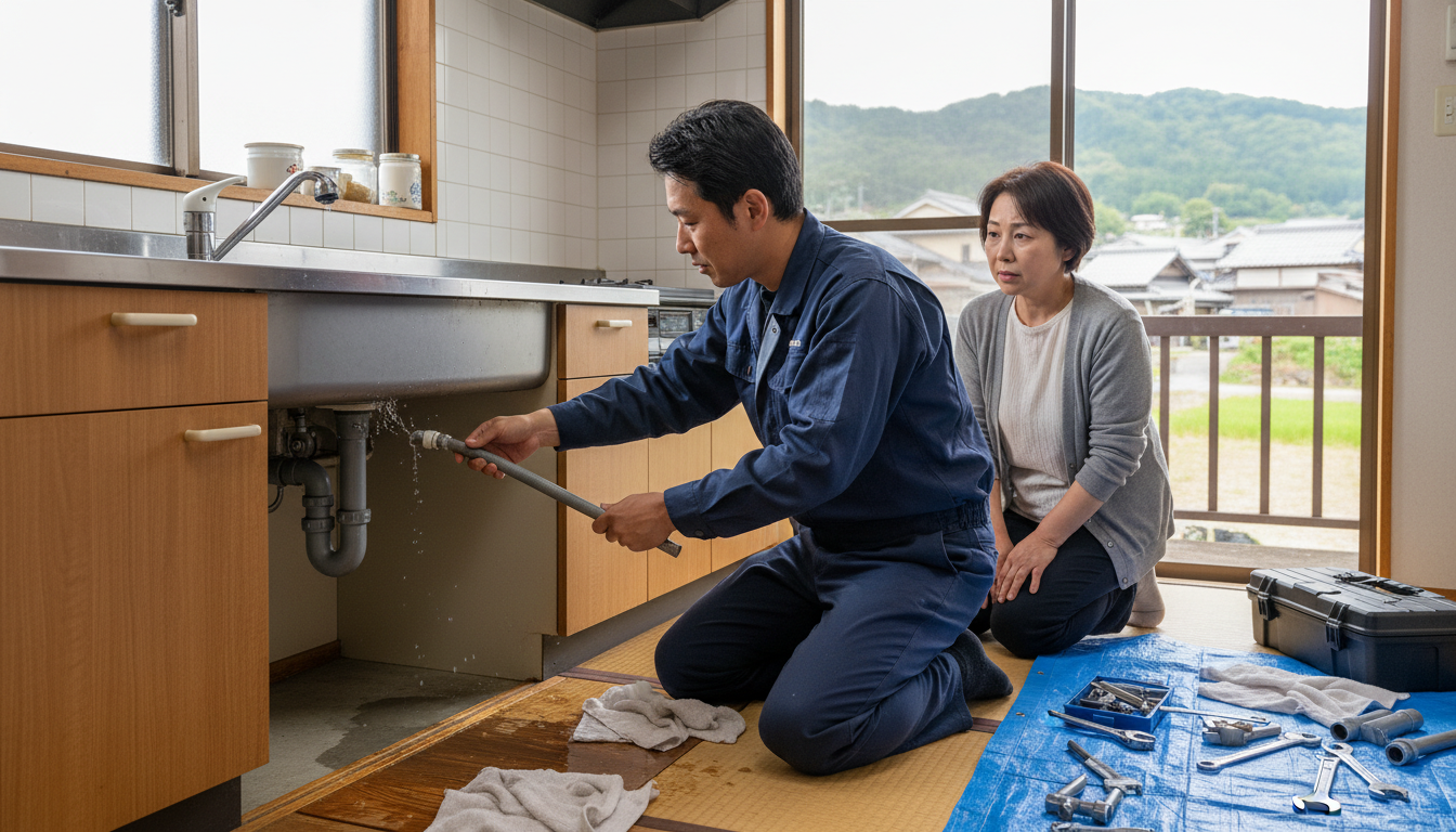 西予市の住宅事情とよくある水トラブルに関する画像