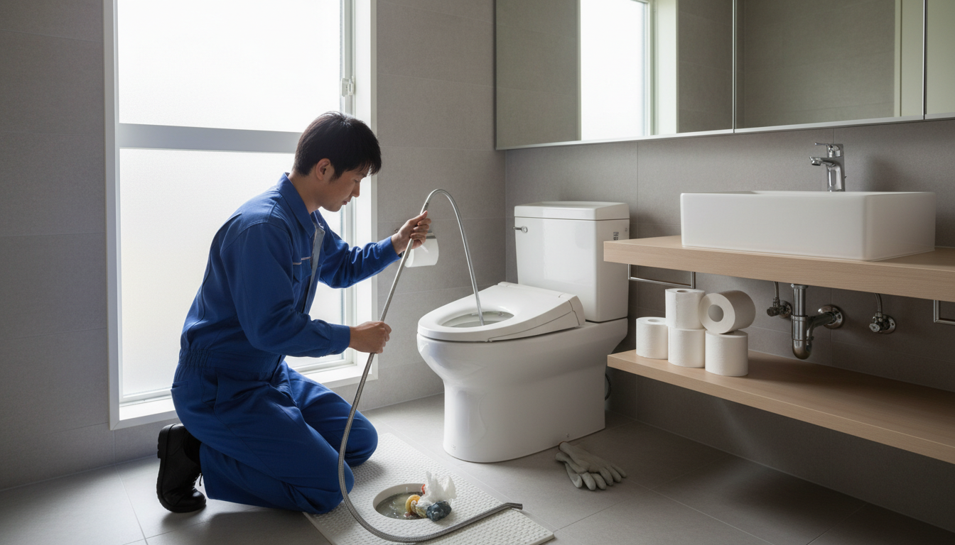 トイレットペーパーや異物のつまりに関する画像