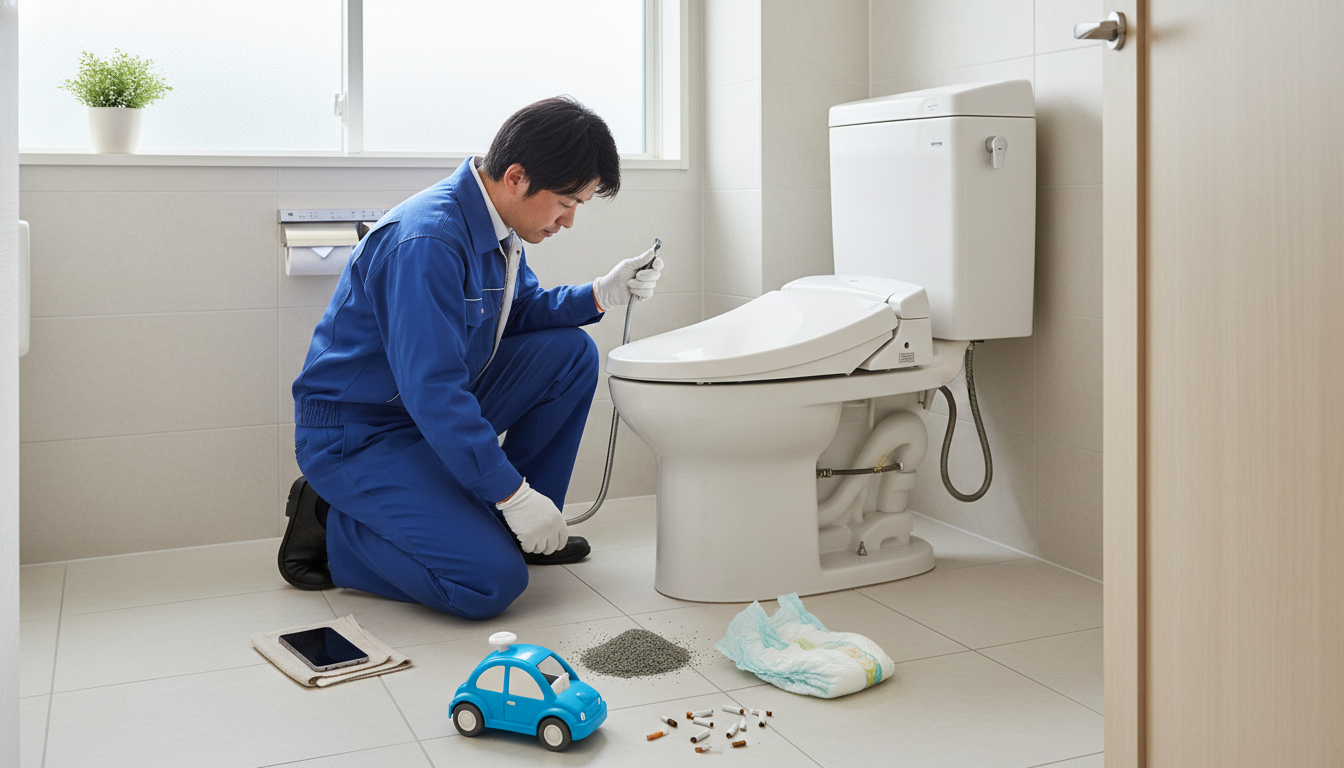 トイレつまりの主な原因に関する画像